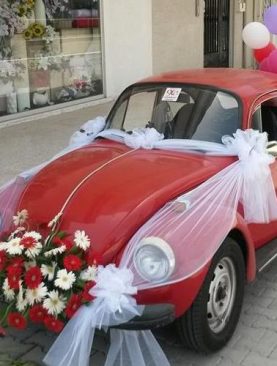 BALONLU VE ÇİÇEKLİ GELİN ARABASI